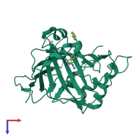 PDB entry 1if7 coloured by chain, top view.