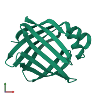PDB entry 1ifb coloured by chain, front view.