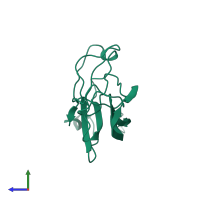 PDB entry 1ifg coloured by chain, side view.