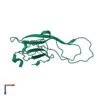 PDB entry 1ifg coloured by chain, top view.