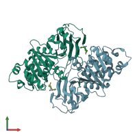 PDB entry 1ig0 coloured by chain, front view.