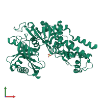 Monomeric assembly 1 of PDB entry 1ig8 coloured by chemically distinct molecules, front view.