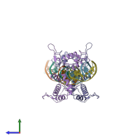 PDB entry 1ign coloured by chain, side view.