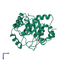 PDB entry 1igs coloured by chain, top view.