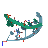 PDB entry 1ih2 coloured by chain, top view.