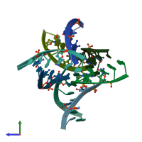 PDB entry 1ih3 coloured by chain, side view.