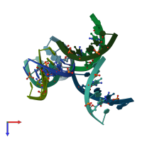 PDB entry 1ih3 coloured by chain, top view.