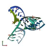 PDB entry 1ih4 coloured by chain, front view.