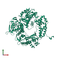 PDB entry 1ih7 coloured by chain, front view.