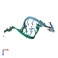 PDB entry 1iha coloured by chain, top view.