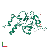 PDB entry 1ihk coloured by chain, front view.