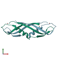 PDB entry 1ihr coloured by chain, front view.