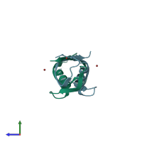 PDB entry 1ihr coloured by chain, side view.