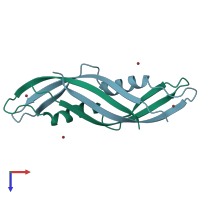 PDB entry 1ihr coloured by chain, top view.