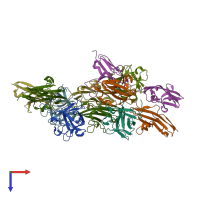 PDB entry 1iil coloured by chain, top view.