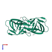 Protease in PDB entry 1iiq, assembly 1, top view.