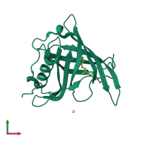 PDB entry 1iiu coloured by chain, front view.