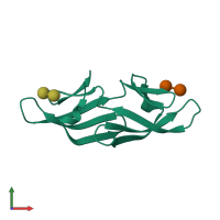 PDB entry 1iiy coloured by chain, front view.