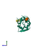 PDB entry 1iiy coloured by chain, side view.