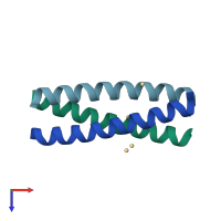 PDB entry 1ij2 coloured by chain, top view.