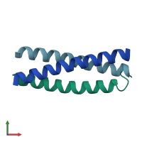 PDB entry 1ij3 coloured by chain, front view.