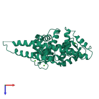 PDB entry 1ij6 coloured by chain, top view.