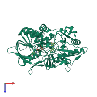 PDB entry 1ijh coloured by chain, top view.