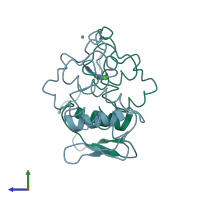 PDB entry 1ijl coloured by chain, side view.