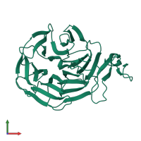 Low-density lipoprotein receptor in PDB entry 1ijq, assembly 1, front view.