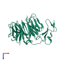 Low-density lipoprotein receptor in PDB entry 1ijq, assembly 1, top view.