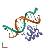PDB entry 1ijw coloured by chain, front view.