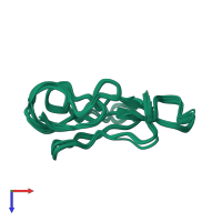 PDB entry 1ikc coloured by chain, ensemble of 30 models, top view.