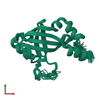 PDB entry 1ilf coloured by chain, ensemble of 25 models, front view.