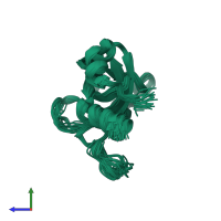 PDB entry 1ilf coloured by chain, ensemble of 25 models, side view.