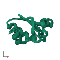 PDB entry 1ilo coloured by chain, ensemble of 21 models, front view.