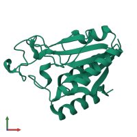 PDB entry 1ilw coloured by chain, front view.