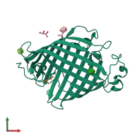 PDB entry 1im0 coloured by chain, front view.