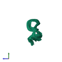 PDB entry 1im1 coloured by chain, ensemble of 20 models, side view.