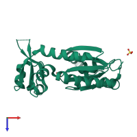 PDB entry 1im4 coloured by chain, top view.