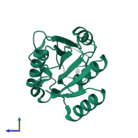 Monomeric assembly 1 of PDB entry 1im5 coloured by chemically distinct molecules, side view.