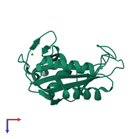 PDB entry 1im6 coloured by chain, top view.