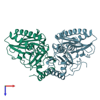 PDB entry 1imc coloured by chain, top view.