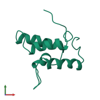PDB entry 1imq coloured by chain, front view.
