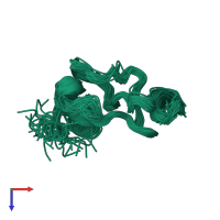 PDB entry 1imt coloured by chain, ensemble of 39 models, top view.