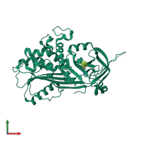 PDB entry 1imv coloured by chain, front view.