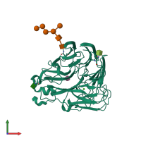 PDB entry 1iny coloured by chain, front view.