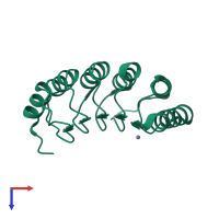 PDB entry 1io0 coloured by chain, top view.