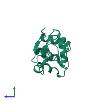 PDB entry 1io5 coloured by chain, side view.