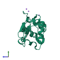 PDB entry 1ioc coloured by chain, side view.