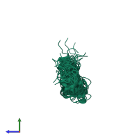 PDB entry 1ioj coloured by chain, ensemble of 18 models, side view.